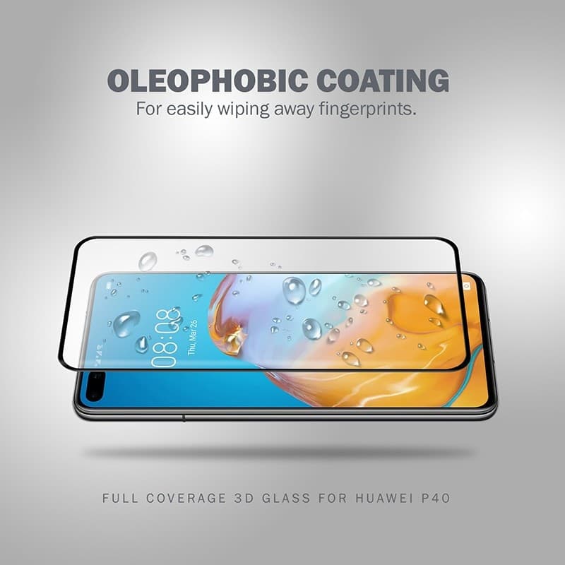 Crong 3D Armor Glass – Vetro temperato 9H per l'intero schermo del Huawei P40 + telaio di installazione - 14