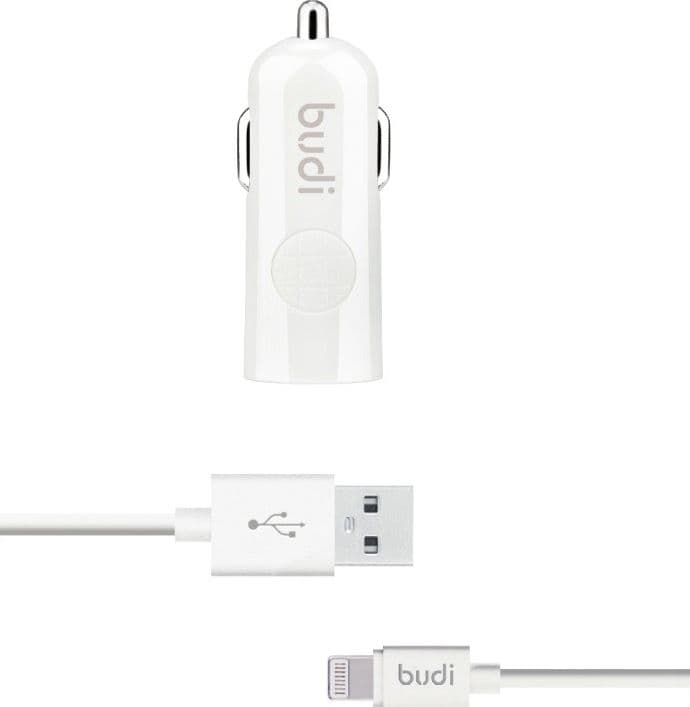 Budi - 1 USB car charger with LED indicator+lightning cable - 5