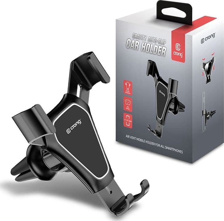 Supporto per auto Crong Gravity Auto-Clip - Supporto per auto Gravity per telefoni da 4,7" a 6,5" (nero) - 12