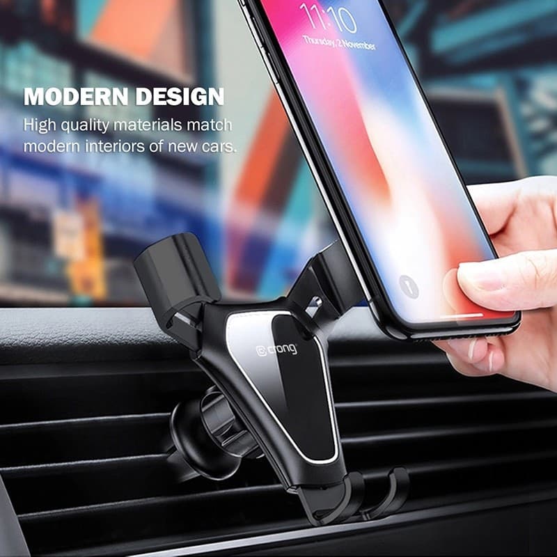 Supporto per auto Crong Gravity Auto-Clip - Supporto per auto Gravity per telefoni da 4,7" a 6,5" (nero) - 14