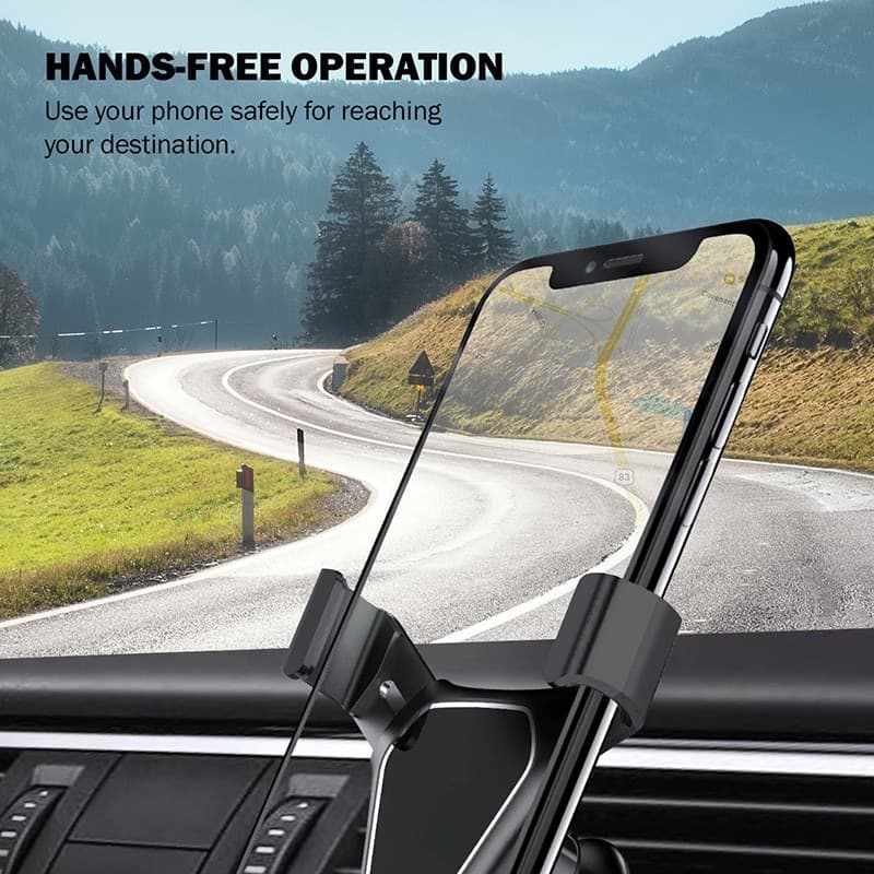 Supporto per auto Crong Gravity Auto-Clip - Supporto per auto Gravity per telefoni da 4,7" a 6,5" (nero) - 17
