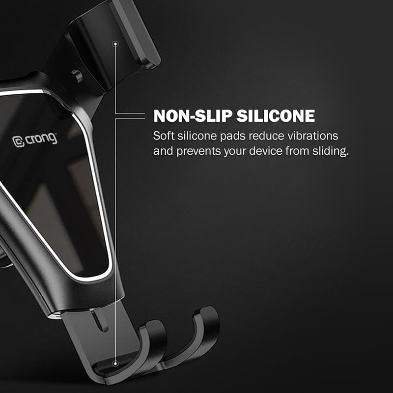 Supporto per auto Crong Gravity Auto-Clip - Supporto per auto Gravity per telefoni da 4,7" a 6,5" (nero) - 3