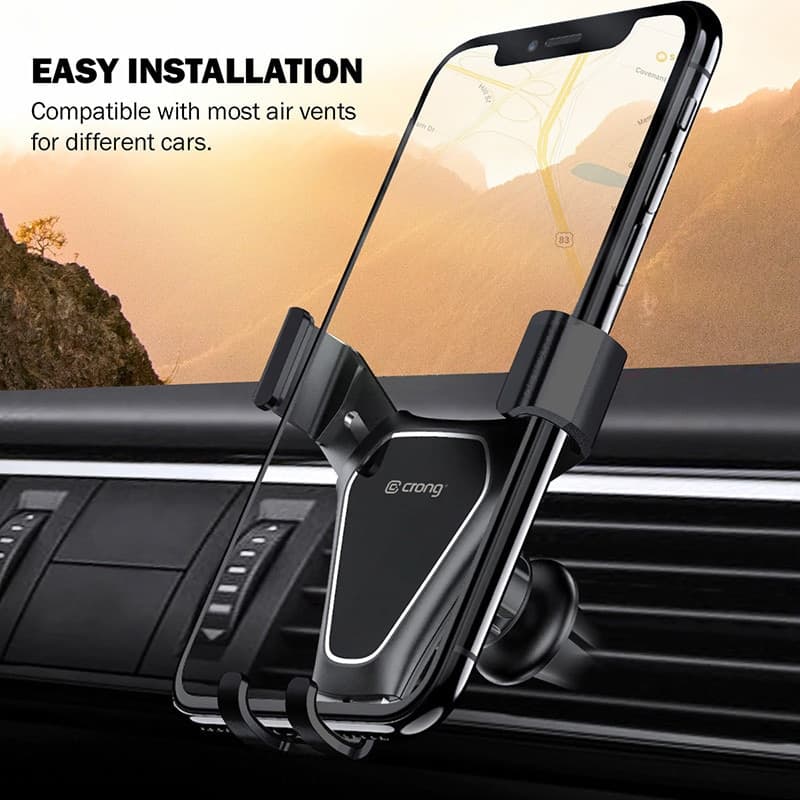 Supporto per auto Crong Gravity Auto-Clip - Supporto per auto Gravity per telefoni da 4,7" a 6,5" (nero) - 8