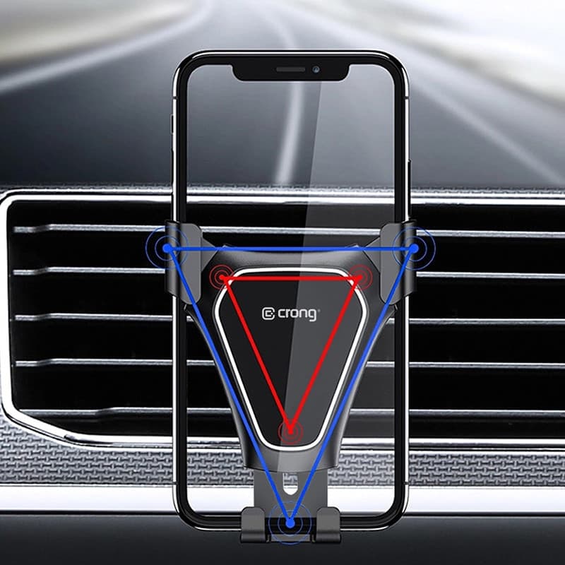 Supporto per auto Crong Gravity Auto-Clip - Supporto per auto Gravity per telefoni da 4,7" a 6,5" (nero) - 9