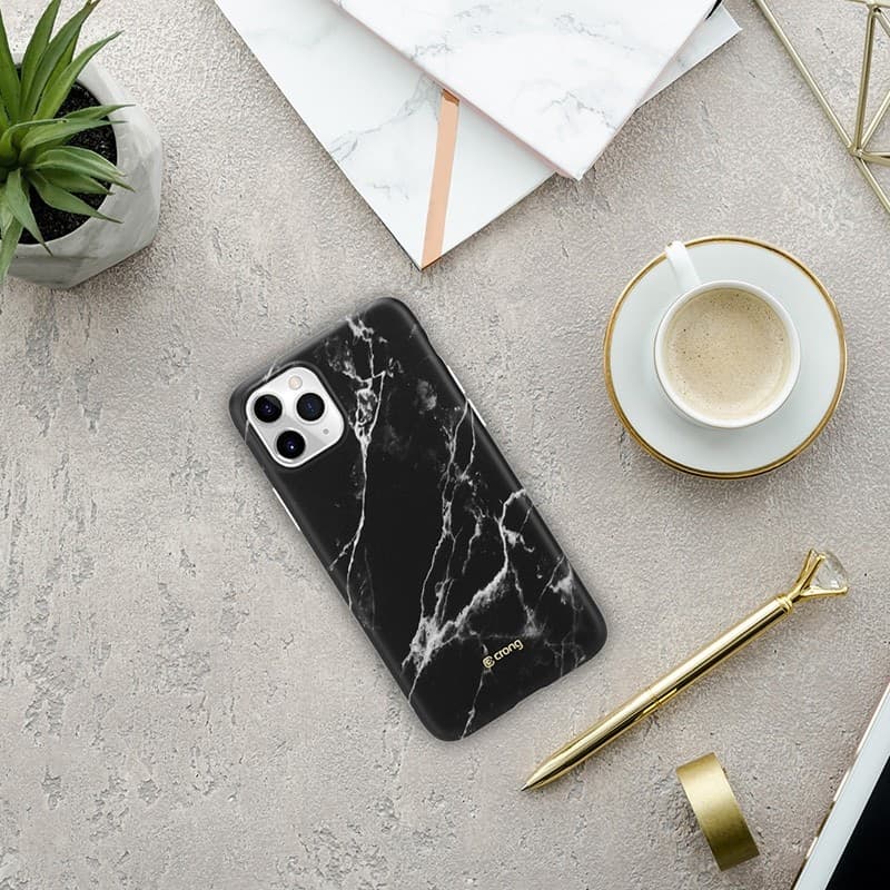 Custodia in marmo Crong – Custodia per iPhone 11 Pro (nera) - 14