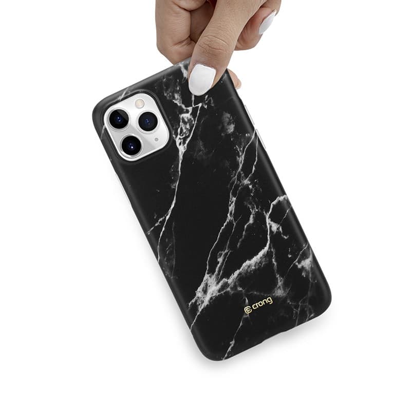 Custodia in marmo Crong – Custodia per iPhone 11 Pro (nera) - 6