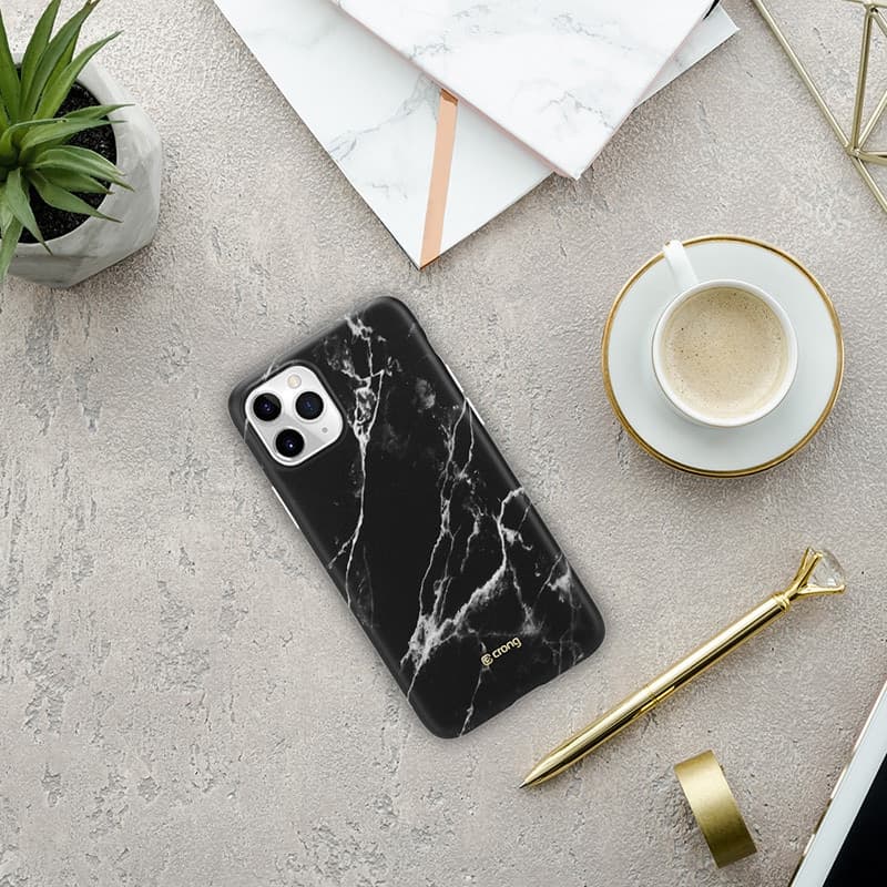 Custodia in marmo Crong – Custodia per iPhone 11 Pro (nera) - 7