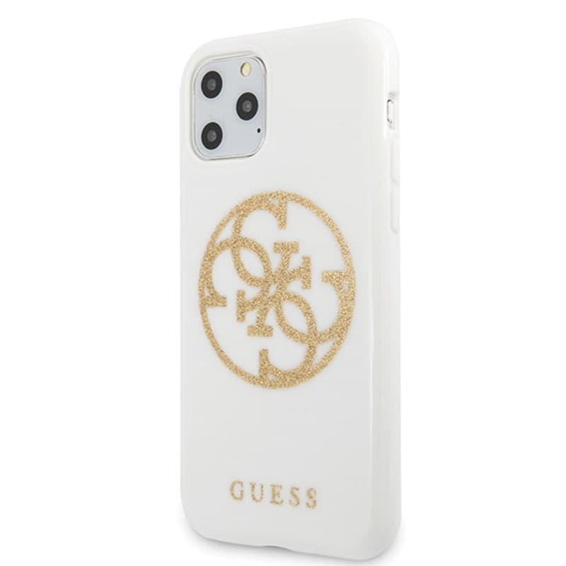 Guess Circle Glitter 4G - Case for iPhone 11 Pro Max (bia³y) - 2