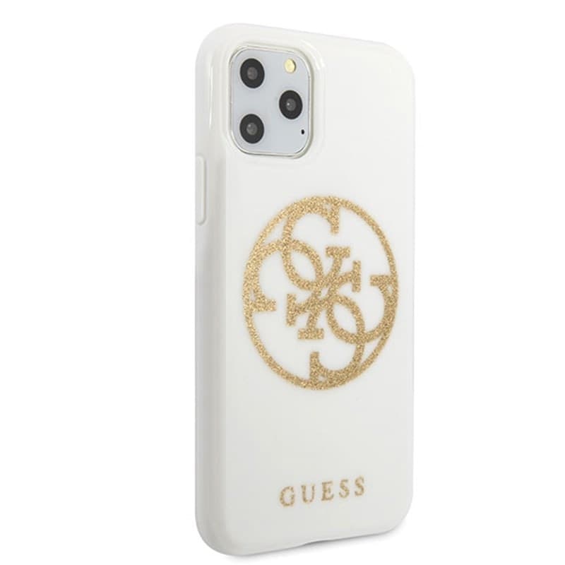 Guess Circle Glitter 4G - Case for iPhone 11 Pro Max (bia³y) - 12