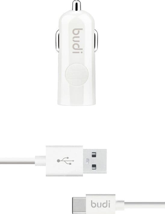 Budi - 1 USB car charger with LED indicator+USB type C cable - 5