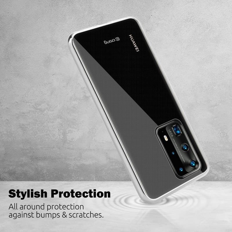 Crong Crystal Slim Cover - Custodia per Huawei P40 Pro (Trasparente) - 13