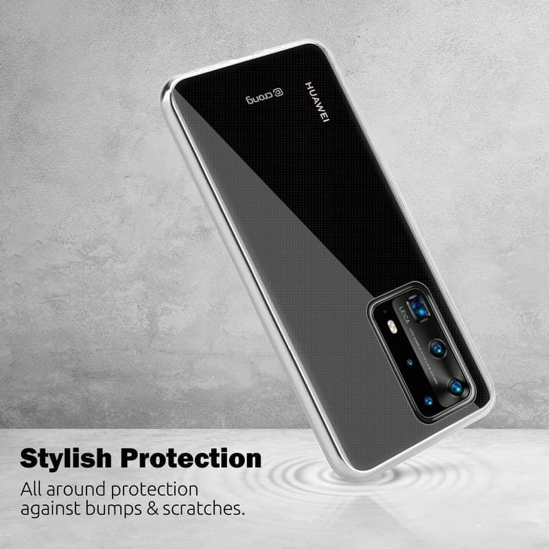 Crong Crystal Slim Cover - Custodia per Huawei P40 Pro (Trasparente) - 6
