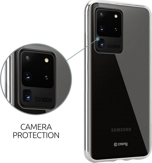 Crong Crystal Slim Cover - Custodia per Samsung Galaxy S20 Ultra (Trasparente) - 2