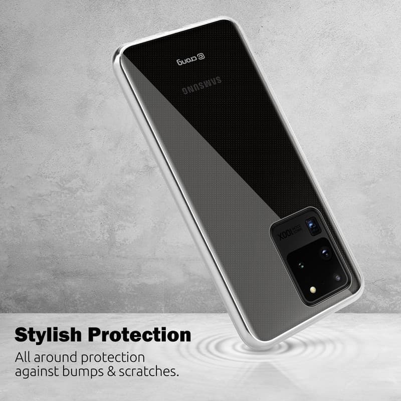 Crong Crystal Slim Cover - Custodia per Samsung Galaxy S20 Ultra (Trasparente) - 6