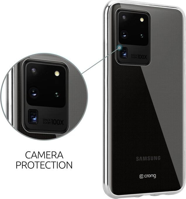 Crong Crystal Slim Cover - Custodia per Samsung Galaxy S20 Ultra (Trasparente) - 10