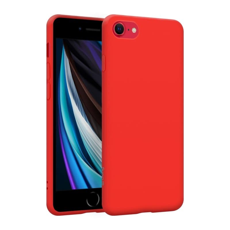Crong Color Cover - Custodia per iPhone SE (2022/2020) / 8 / 7 (rosso) - 11