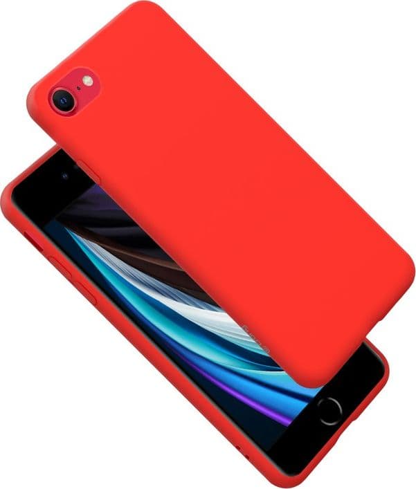 Crong Color Cover - Custodia per iPhone SE (2022/2020) / 8 / 7 (rosso) - 14