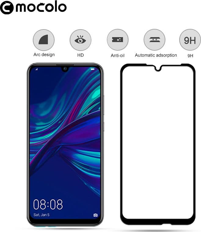 Mocolo 3D 9H Full Glue - Full screen protector for Huawei P smart 2019 / Honor 10 Lite (Black) - 3
