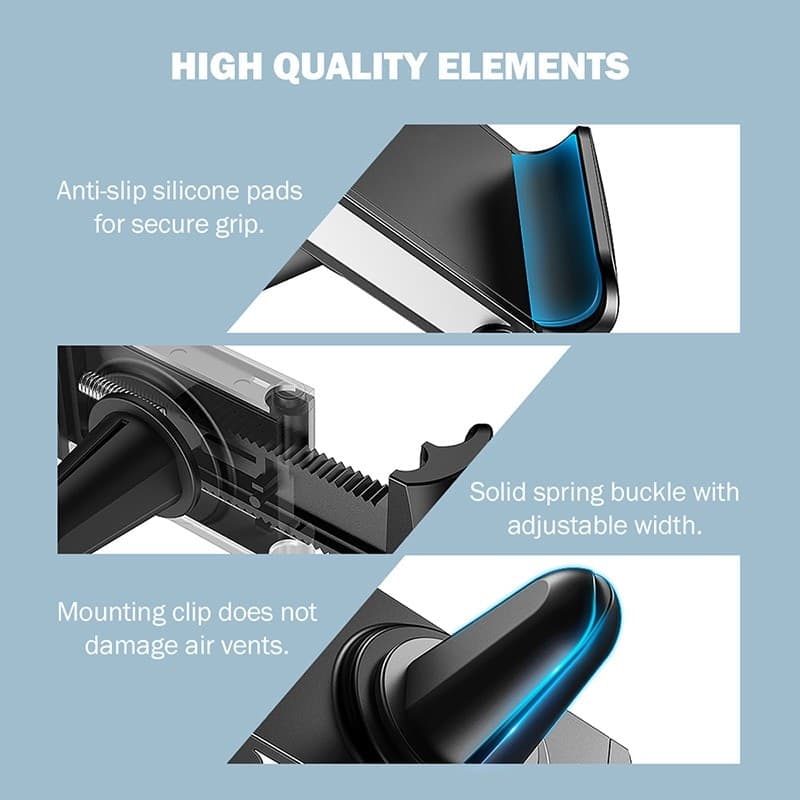 Supporto universale per auto Crong Smart – Supporto universale per telefono da auto per telefoni da 4"-6,5" (nero) - 19