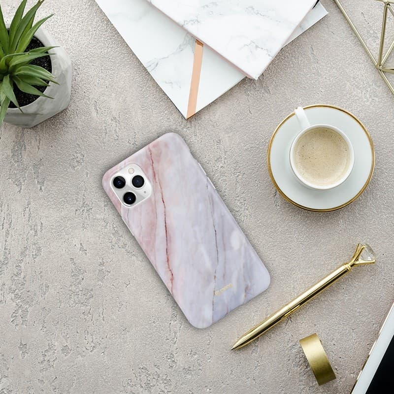 Custodia in marmo Crong – Custodia per iPhone 11 Pro (rosa) - 14
