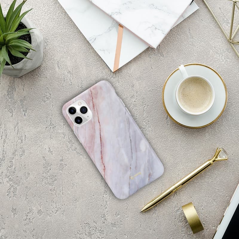 Custodia in marmo Crong – Custodia per iPhone 11 Pro (rosa) - 7