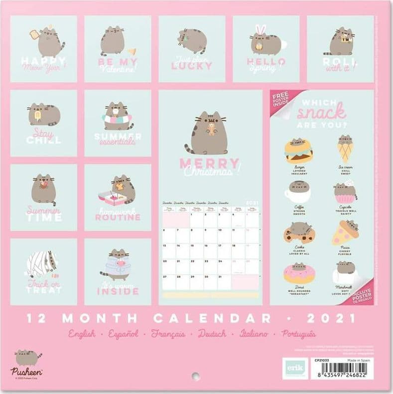 Pusheen - Calendario di pianificazione giornaliera della collezione Foodie 2021 - 2