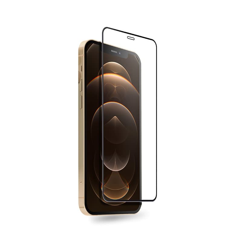 Crong Anti-Bacterial 3D Armor Glass – Vetro temperato 9H per l'intero schermo dell'iPhone 12 Pro Max + telaio di installazione - 3