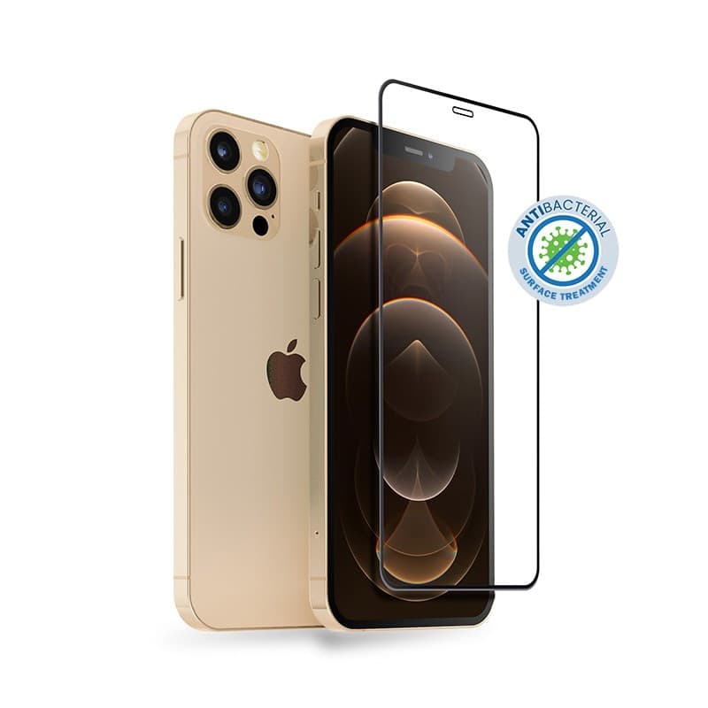 Crong Anti-Bacterial 3D Armor Glass – Vetro temperato 9H per l'intero schermo dell'iPhone 12 Pro Max + telaio di installazione - 8