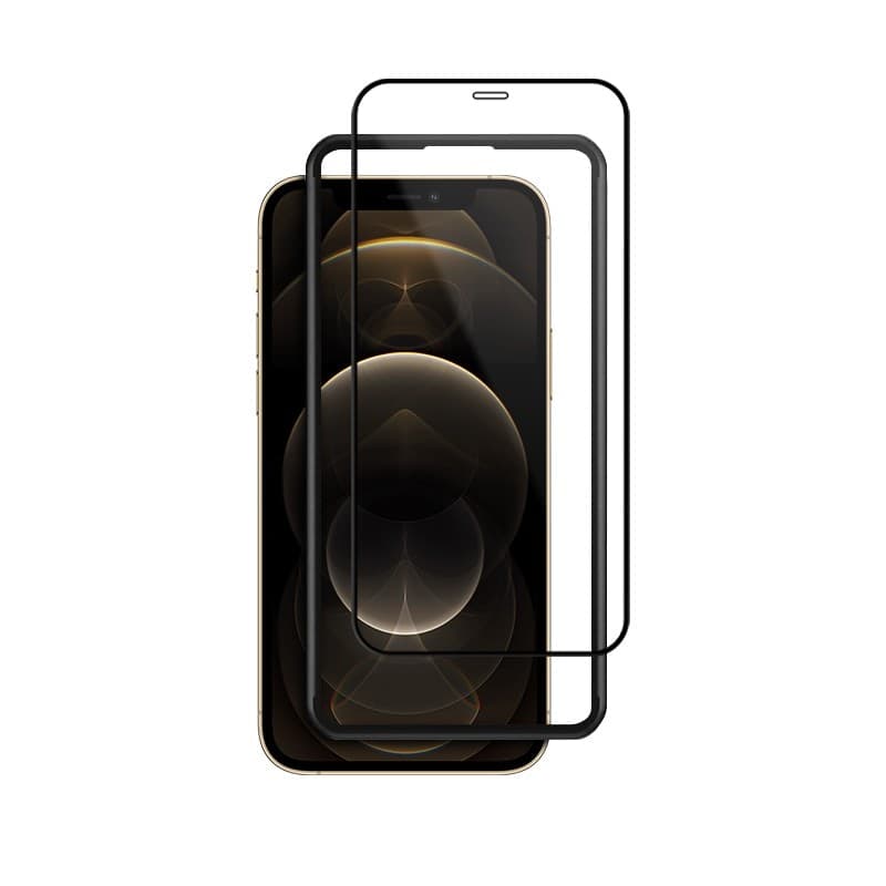 Crong Anti-Bacterial 3D Armor Glass – Vetro temperato 9H per l'intero schermo dell'iPhone 12 Pro Max + telaio di installazione - 9
