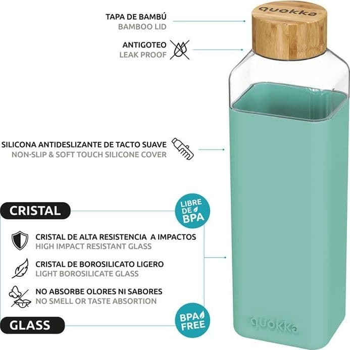 Quokka Storm - Borraccia in vetro da 700 ml (verde acqua) - 5