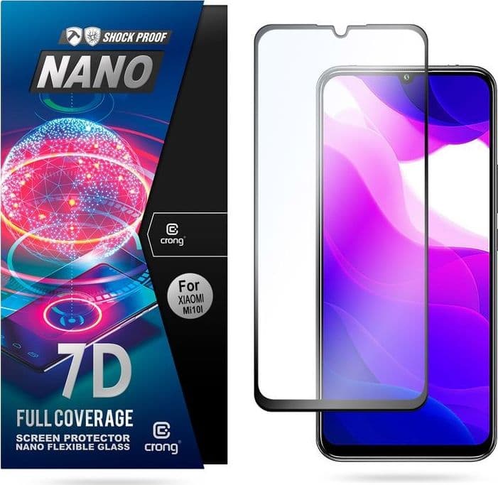Crong 7D Nano Flexible Glass - Vetro ibrido 9H per l'intero schermo dello Xiaomi Mi 10 Lite - 8