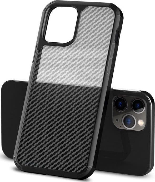 Crong Hybrid Carbon - Custodia per iPhone 12 Pro Max (Nero) - 15