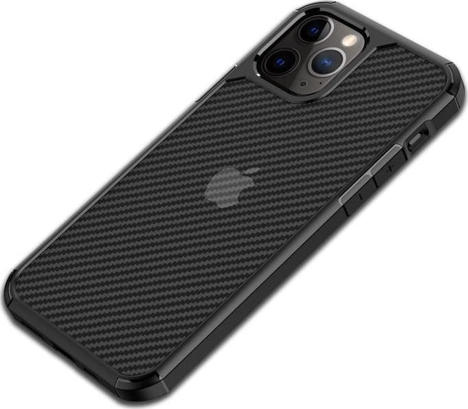 Crong Hybrid Carbon - Custodia per iPhone 12 Pro Max (Nero) - 3