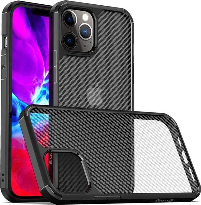 Crong Hybrid Carbon - Custodia per iPhone 12 Pro Max (Nero) - 4