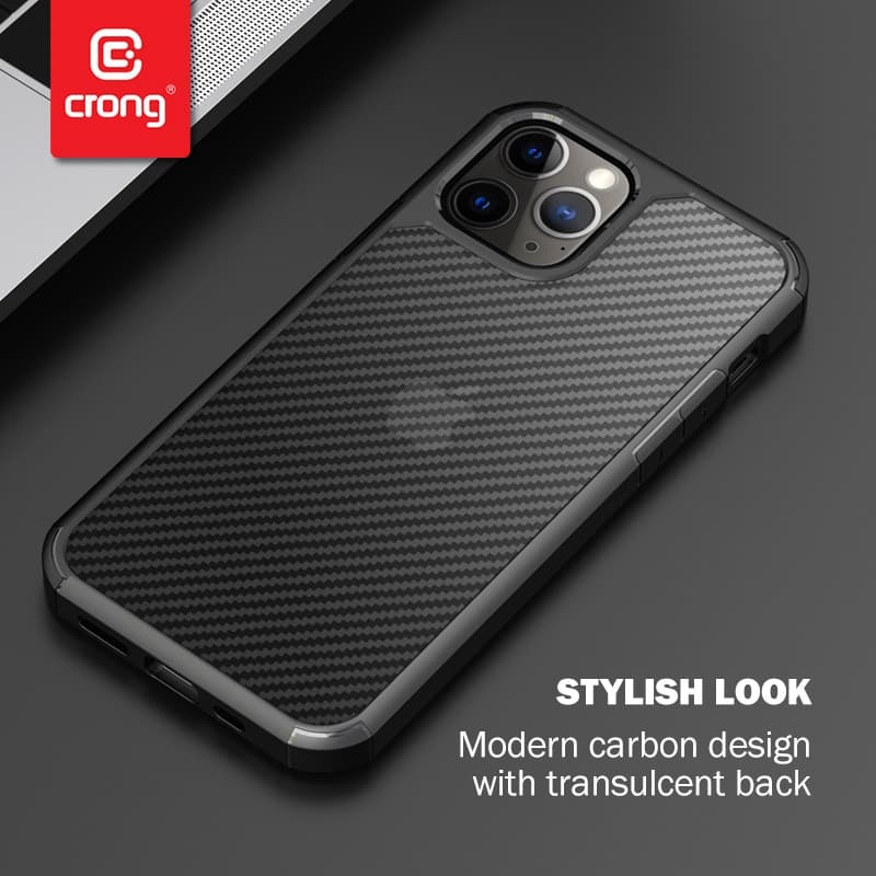 Crong Hybrid Carbon - Custodia per iPhone 12 Pro Max (Nero) - 9