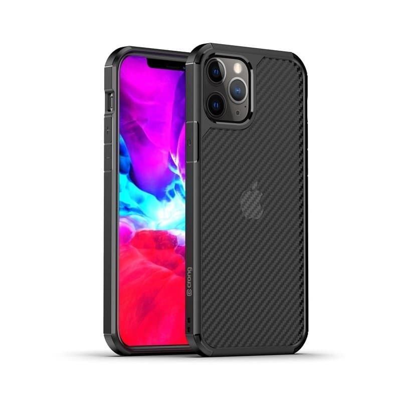 Crong Hybrid Carbon - Custodia per iPhone 12 Pro Max (Nero) - 10