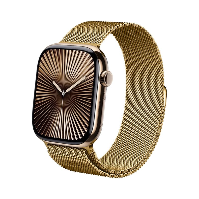 Crong Milano Steel - Cinturino in acciaio inossidabile per Apple Watch 44/45/46/49 mm (oro) - 3