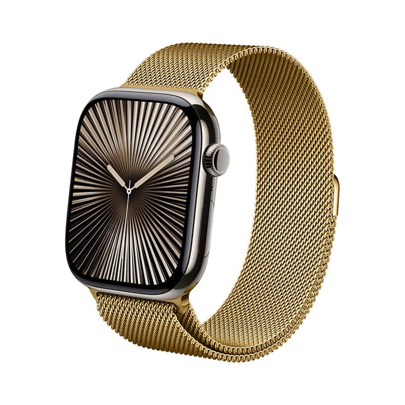 Crong Milano Steel - Cinturino in acciaio inossidabile per Apple Watch 44/45/46/49 mm (oro) - 5