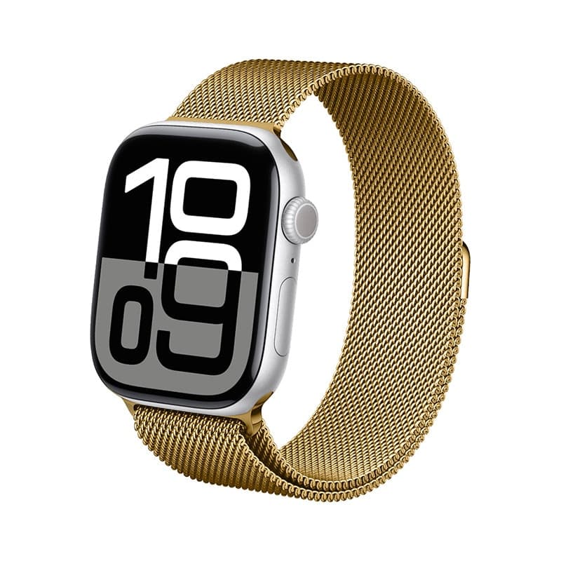 Crong Milano Steel - Cinturino in acciaio inossidabile per Apple Watch 44/45/46/49 mm (oro) - 6