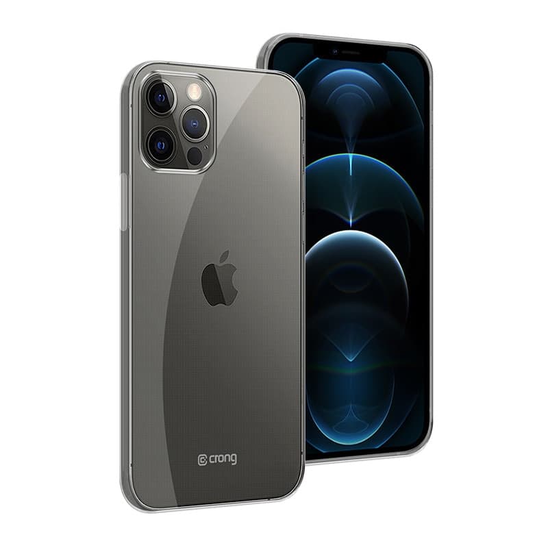 Crong Crystal Slim Cover - Custodia per iPhone 12 Pro Max (Trasparente)
