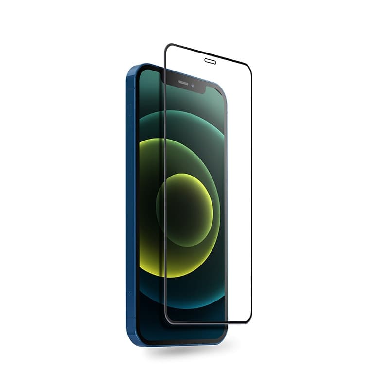 Crong Anti-Bacterial 3D Armor Glass – Vetro temperato 9H per l'intero schermo dell'iPhone 12 Mini + telaio di installazione - 3