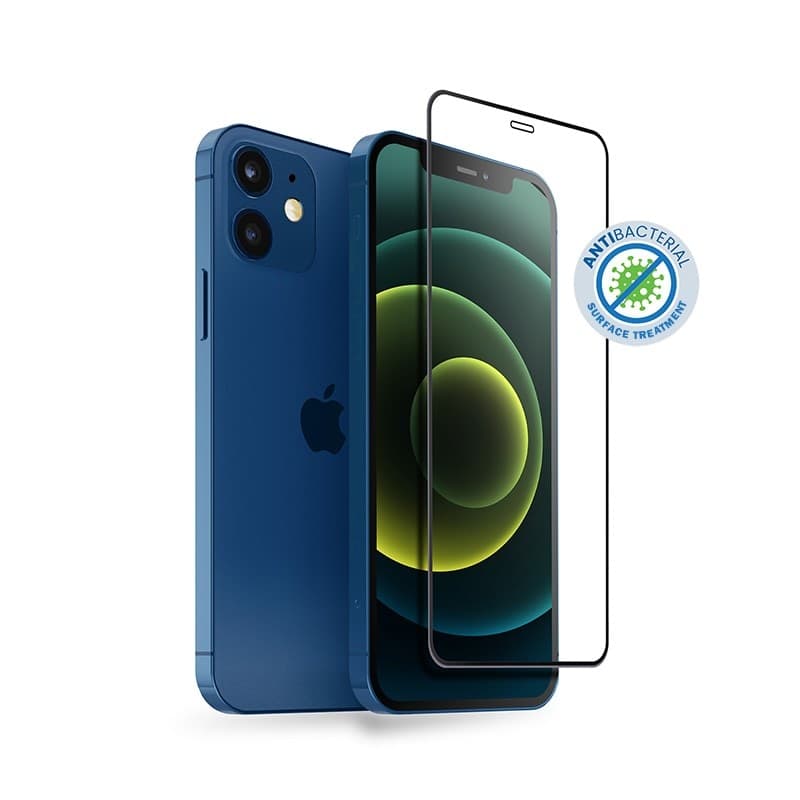 Crong Anti-Bacterial 3D Armor Glass – Vetro temperato 9H per l'intero schermo dell'iPhone 12 Mini + telaio di installazione - 8