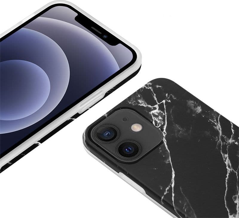 Custodia in marmo Crong - Custodia per iPhone 12 Mini (nera) - 3