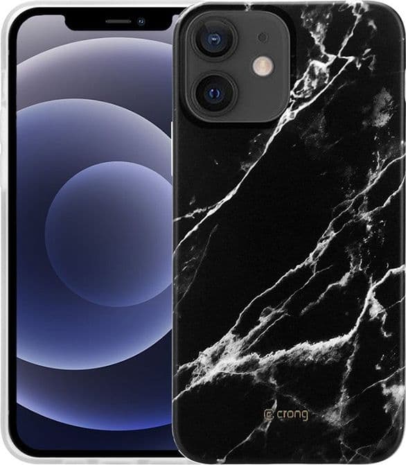 Custodia in marmo Crong - Custodia per iPhone 12 Mini (nera) - 7