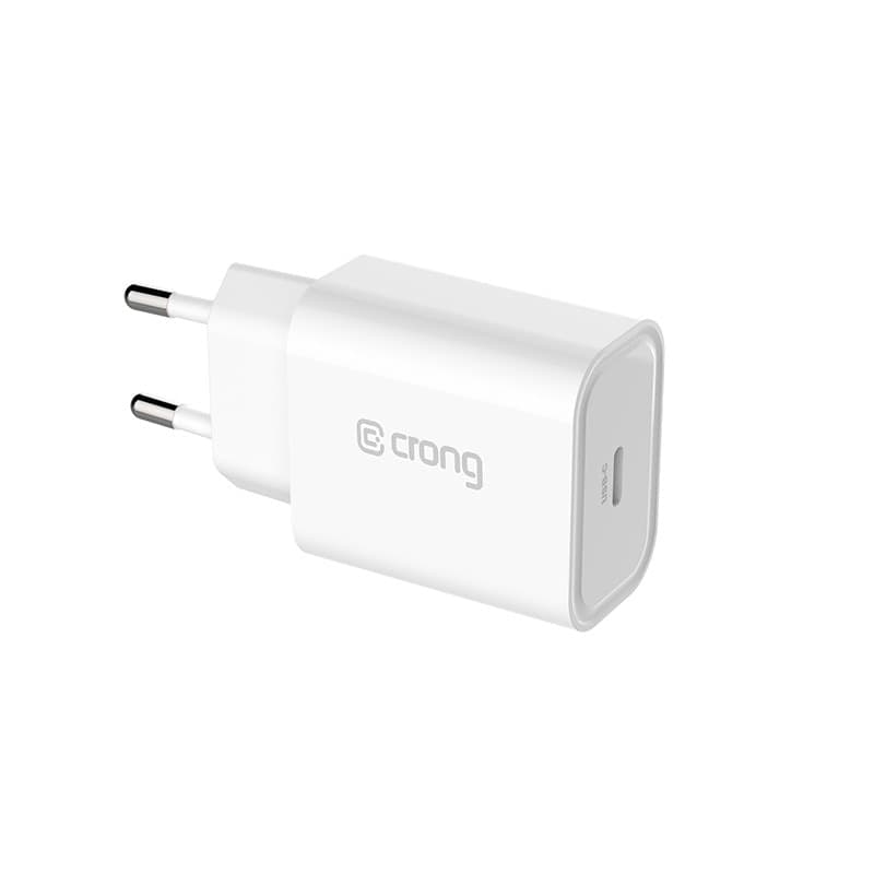 Caricabatterie da viaggio USB-C Crong – Caricabatterie da parete USB-C Power Delivery da 20 W (bianco) - 11