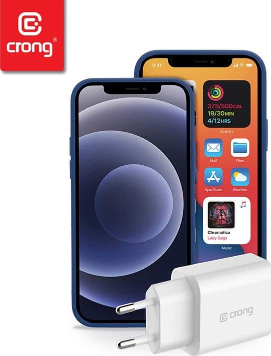 Caricabatterie da viaggio USB-C Crong – Caricabatterie da parete USB-C Power Delivery da 20 W (bianco) - 19
