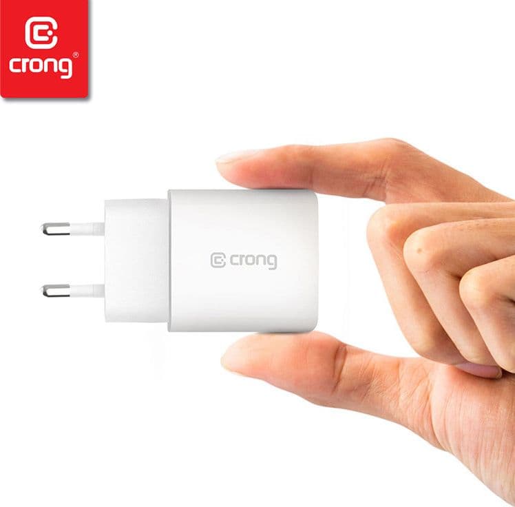 Caricabatterie da viaggio USB-C Crong – Caricabatterie da parete USB-C Power Delivery da 20 W (bianco) - 7