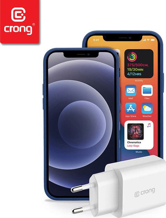 Caricabatterie da viaggio USB-C Crong – Caricabatterie da parete USB-C Power Delivery da 20 W (bianco) - 9