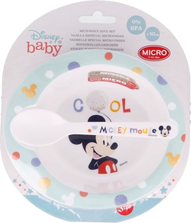 Mickey Mouse - Microwave set (bowl with spoon) (Cool) - 4