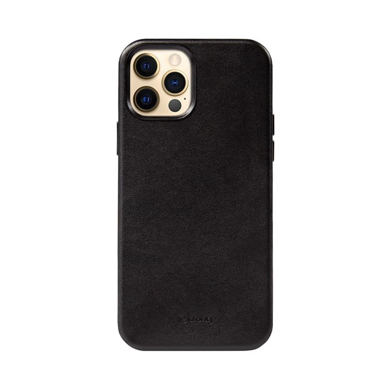 Crong Essential Cover Magnetic - Custodia in pelle MagSafe per iPhone 12 Pro Max (Nero) - 3